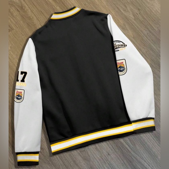 Varsity Jacket Size 2Xl men new Black California Coat Button Up Bomber - Picture 2 of 2